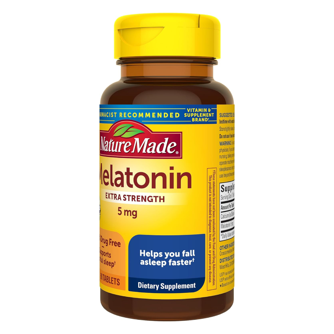 Nature Made Melatonin Tablets, 5 Mg  - 90 Count