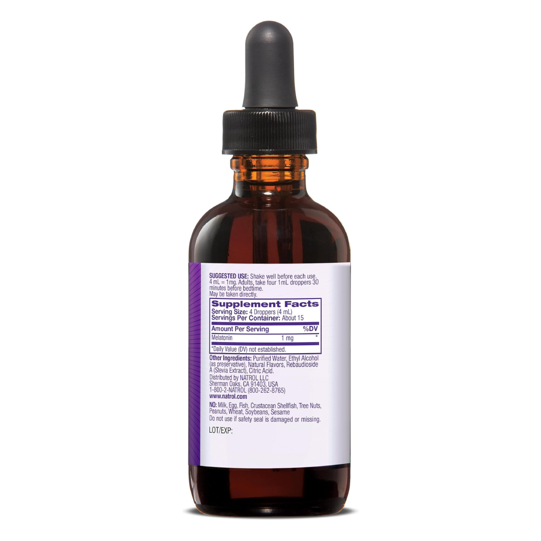 Natrol Tintura líquida de melatonina, sabor a bayas, botella de tintura - 60 mL