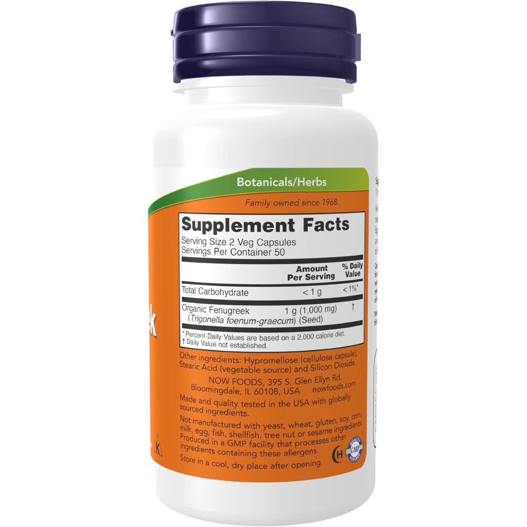 NOW Foods Fenugreek 500mg - 100 Vcaps