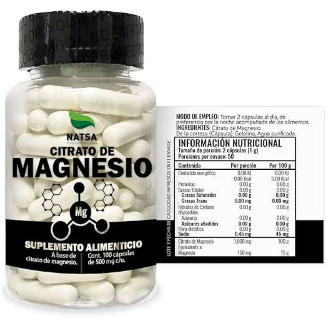Natsa Citrato de Magnesio - 100 caps