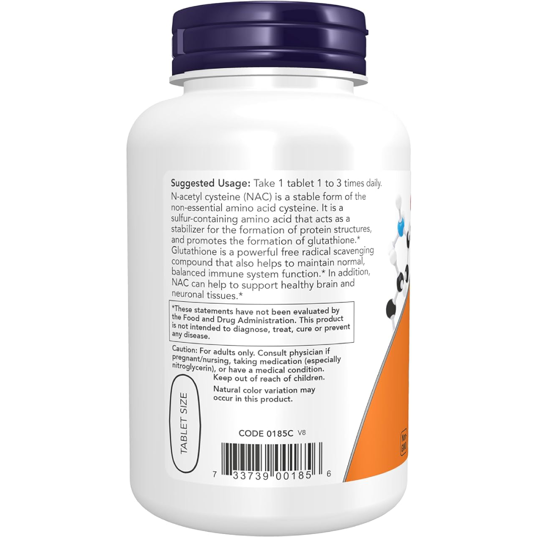 Now Foods N-Acetyl-Cysteine Tablet, 1000 mg, 120 Count