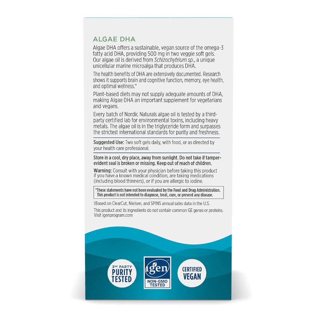 Nordic Naturals Algas DHA, Omega-3 - 60 Softgels