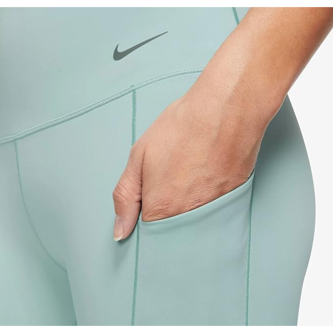 Nike Universa - Leggings de cintura alta de apoyo medio 7/8 con bolsillos para mujer