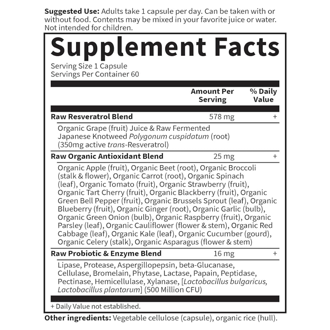 Garden of Life - Raw Resveratrol - 60 caps vegan