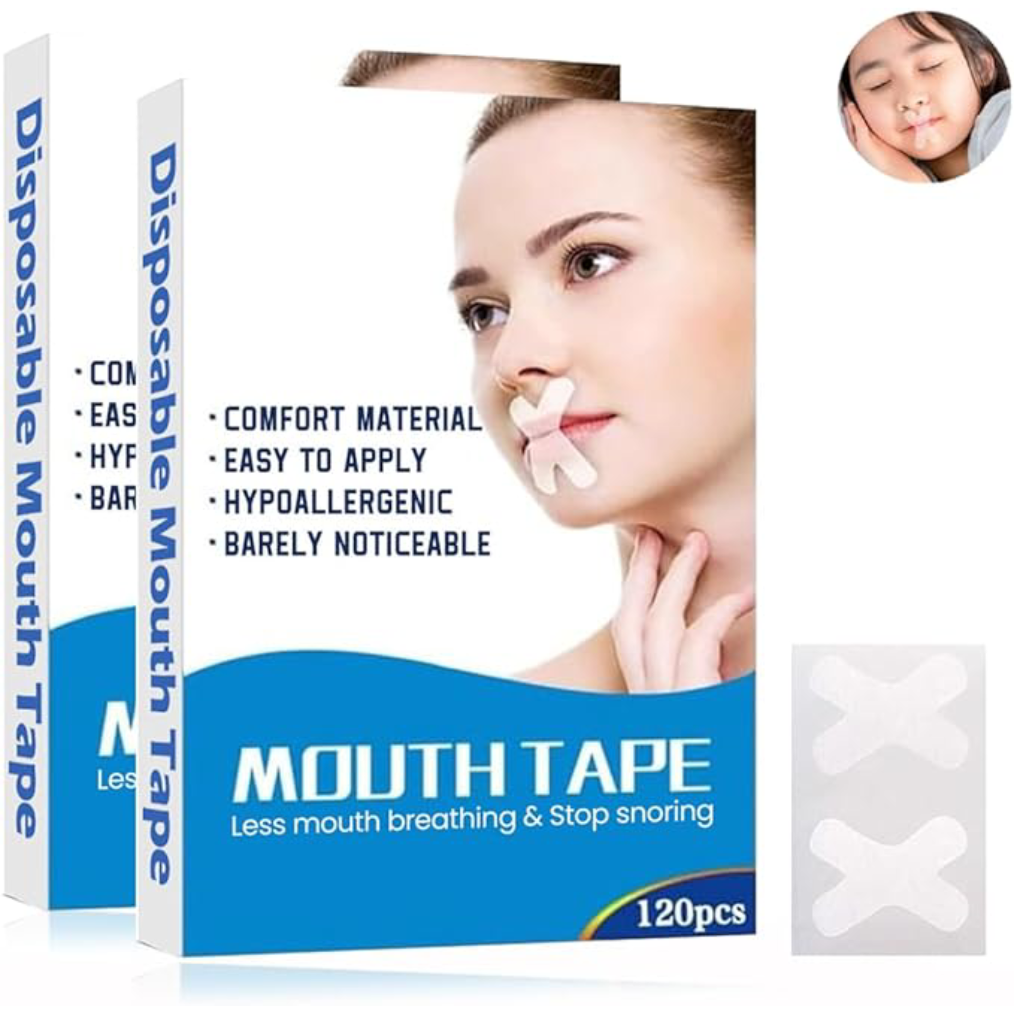 120 Pcs Mouth Tape for Sleeping, Gentle Transparent Tape for Mouth