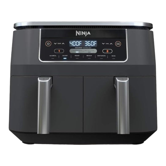 Ninja DZ201 Foodi Freidora de aire 6 en 1 de 2 canastas con tecnología DualZone, capacidad de 8 cuartos