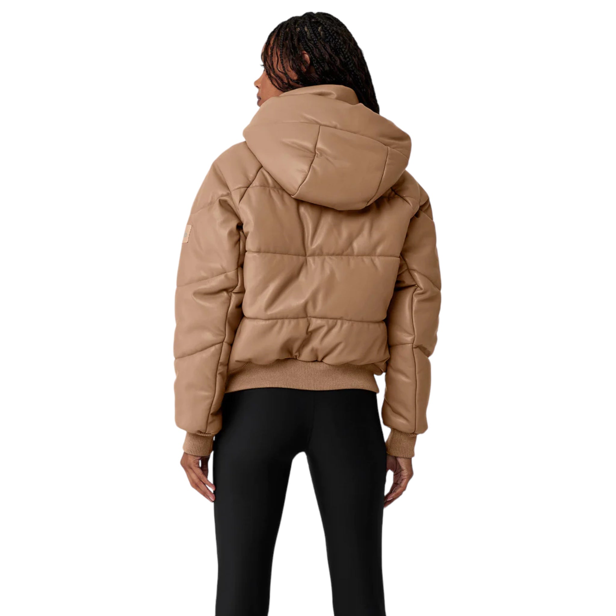 Faux leather boss puffer - Toasted Almond