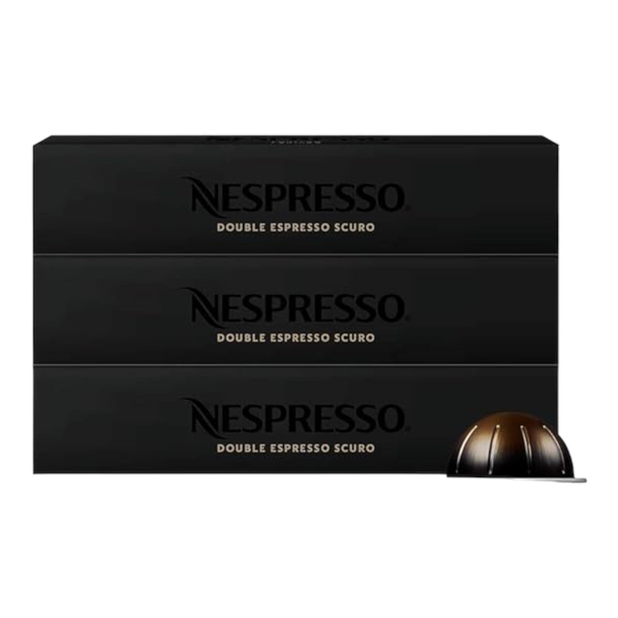 Nespresso, Café Double Espresso Scuro, Paquete de 30 cápsulas de Sistema Vertuo.