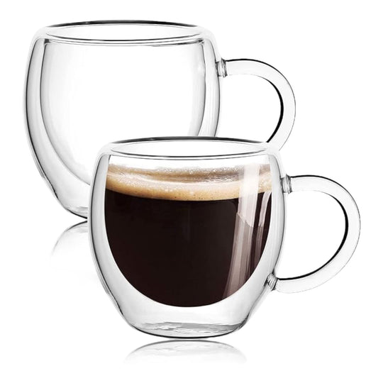U Chef Juego de 2 Tazas de Café Espresso con Asa de 2.5 onzas