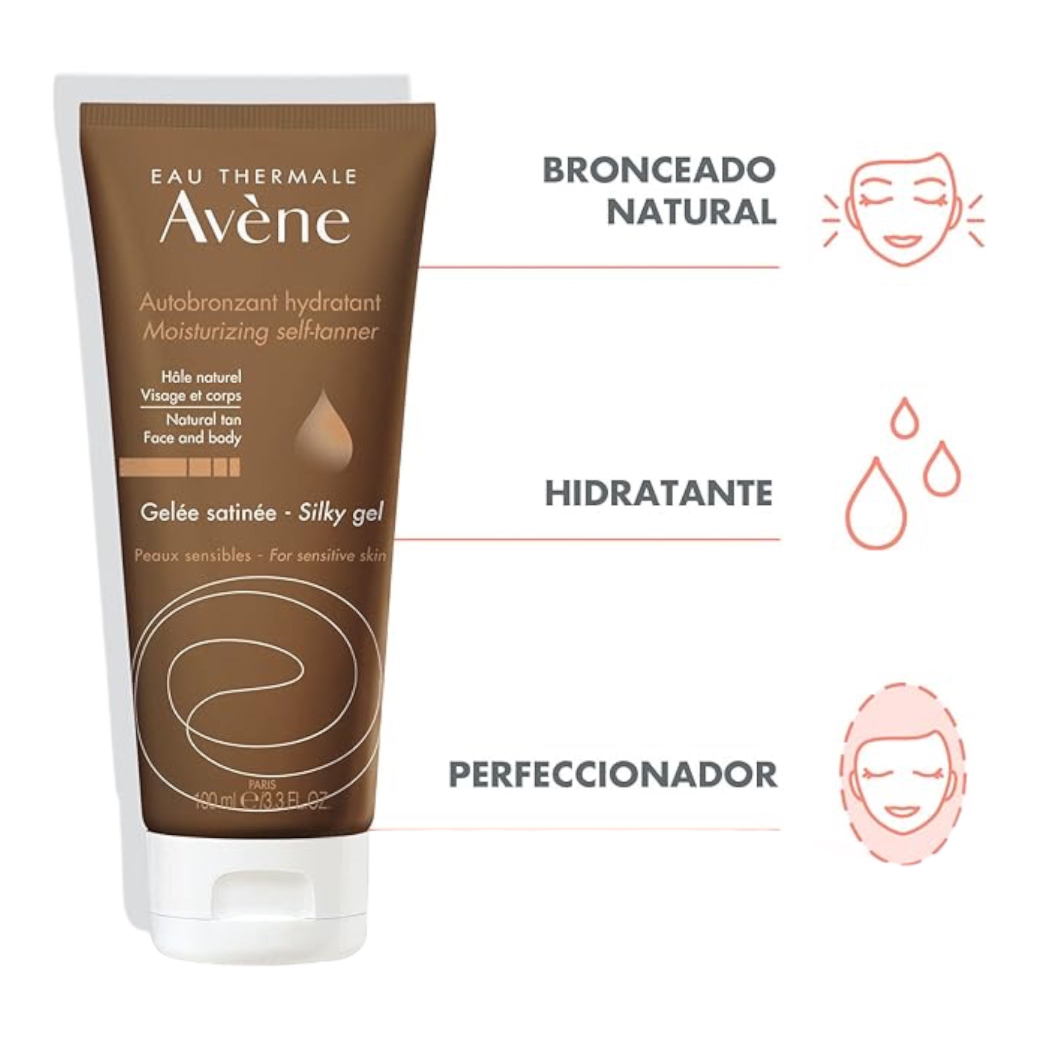 Avène, Crema Autobronceadora, Tono Dorado, 100ml