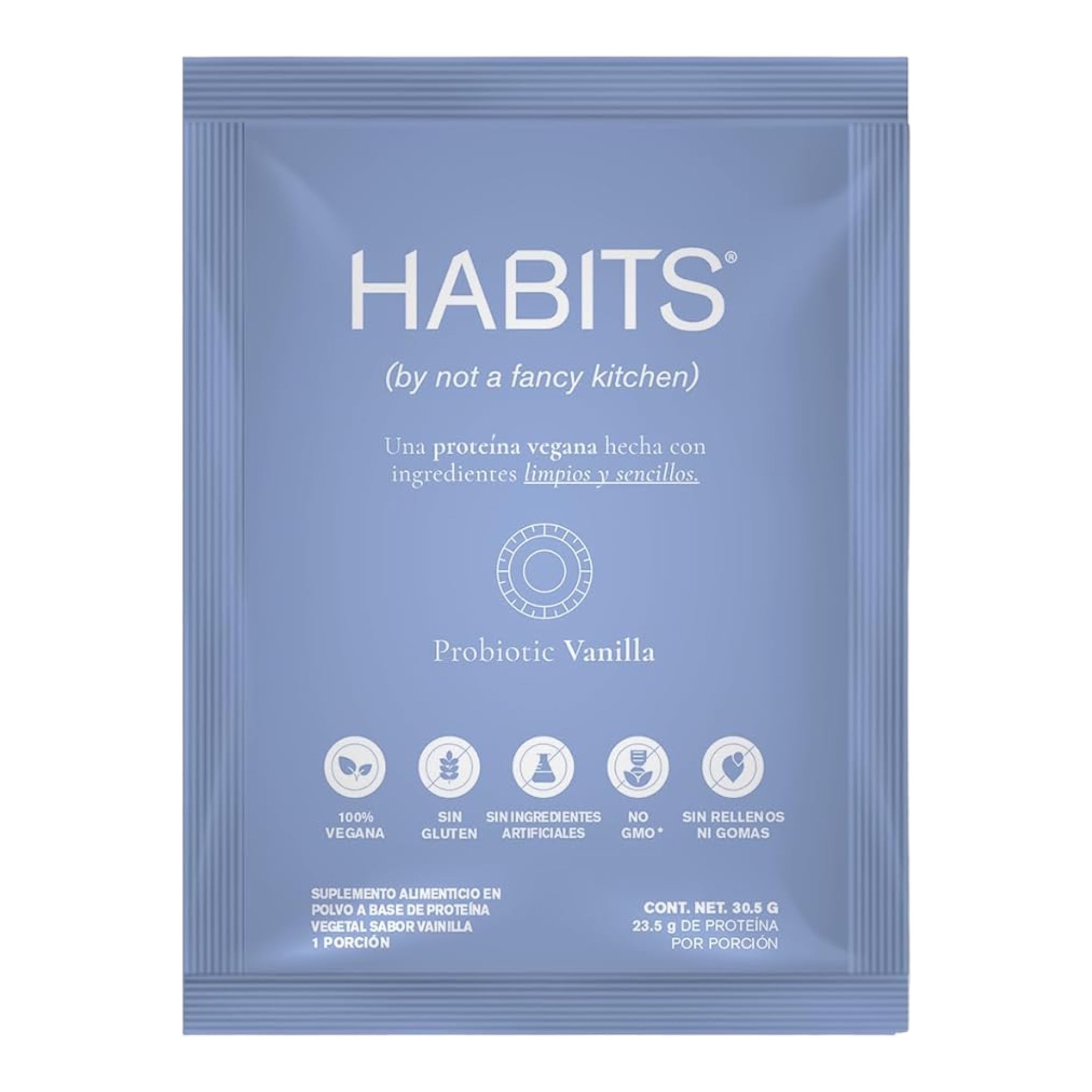 16 Sobres HABITS BY NFK - Proteína Vegana en Polvo sabor Vainilla - 23.5 g