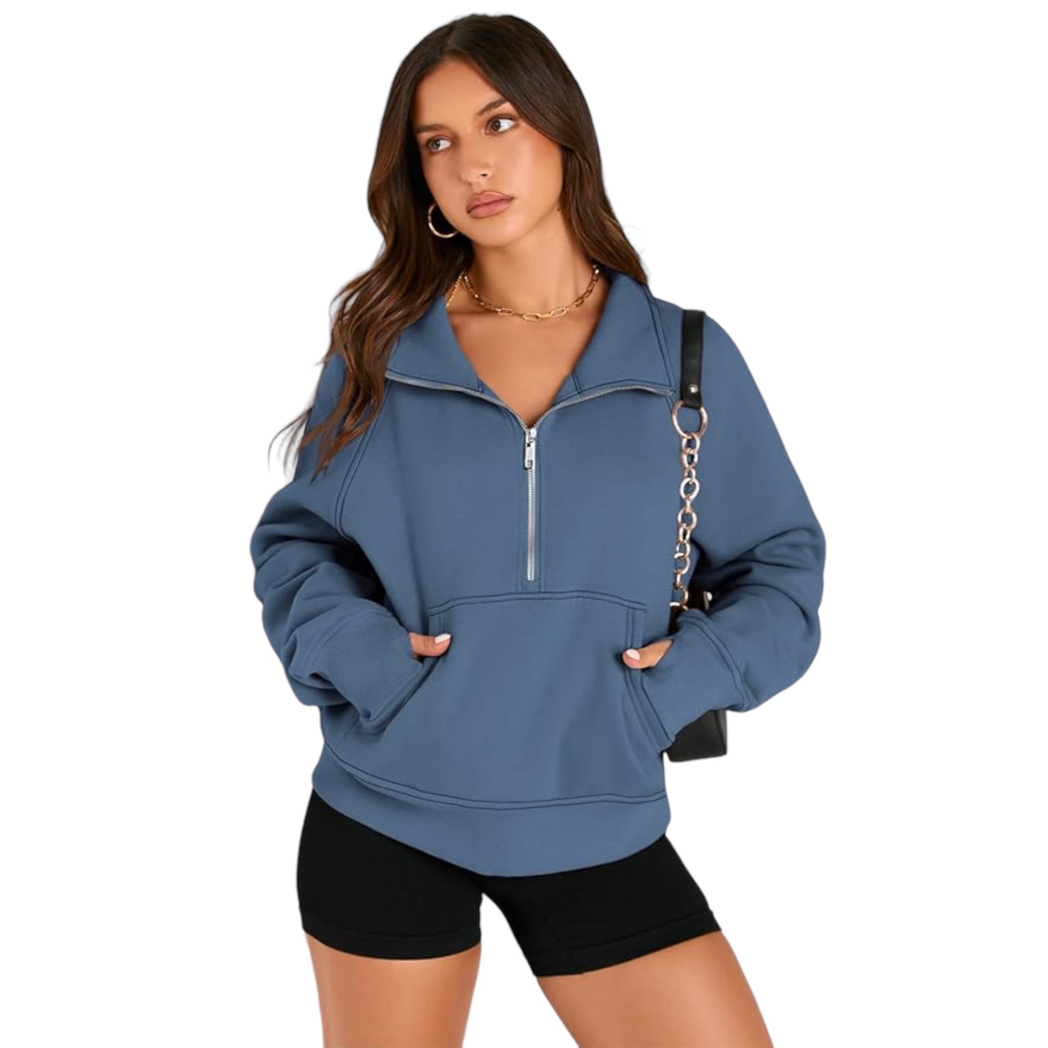 Sudadera con medio cierre para mujer