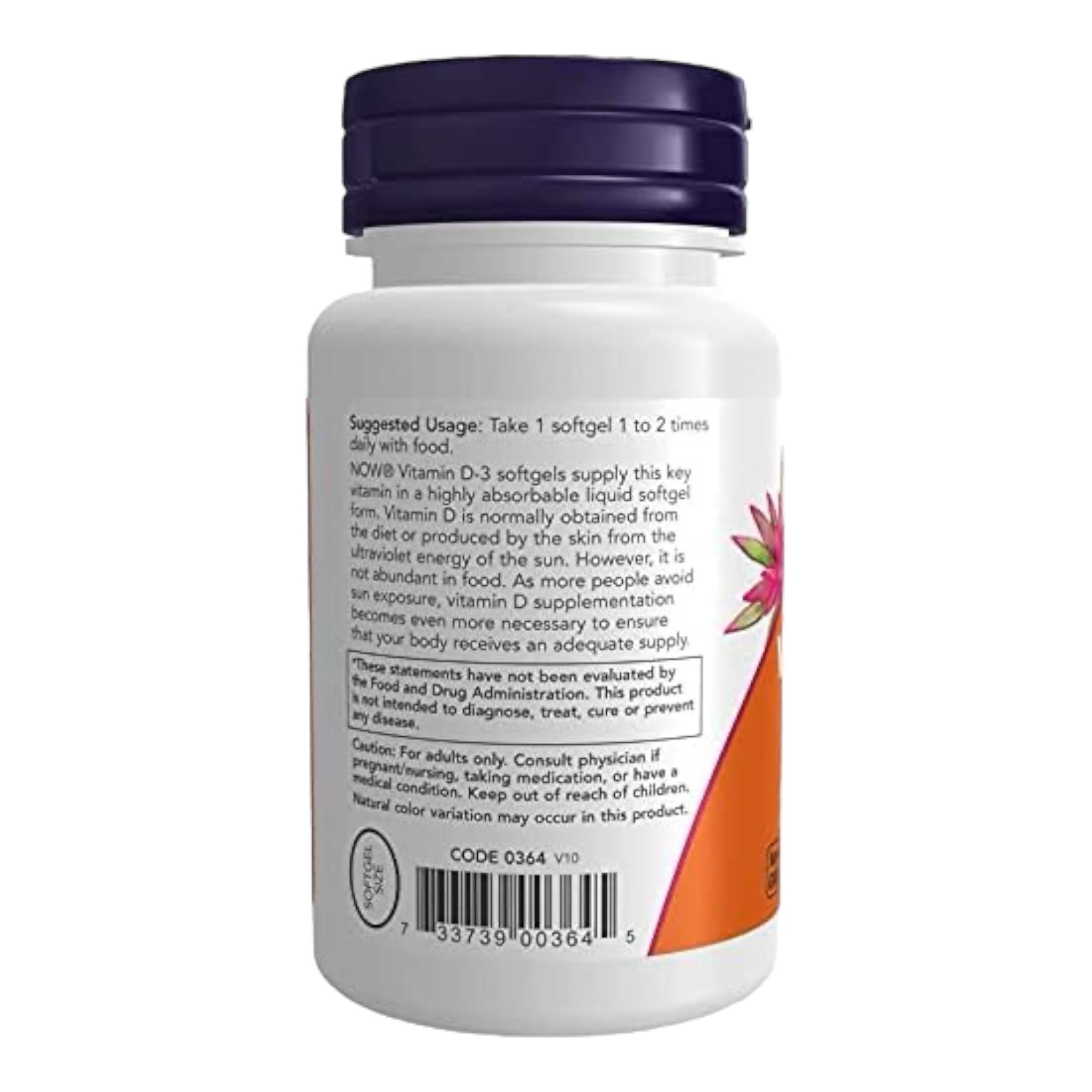 Now Foods | Vitamina D3 | Cápsulas blandas | 180 cápsulas | 10 mcg