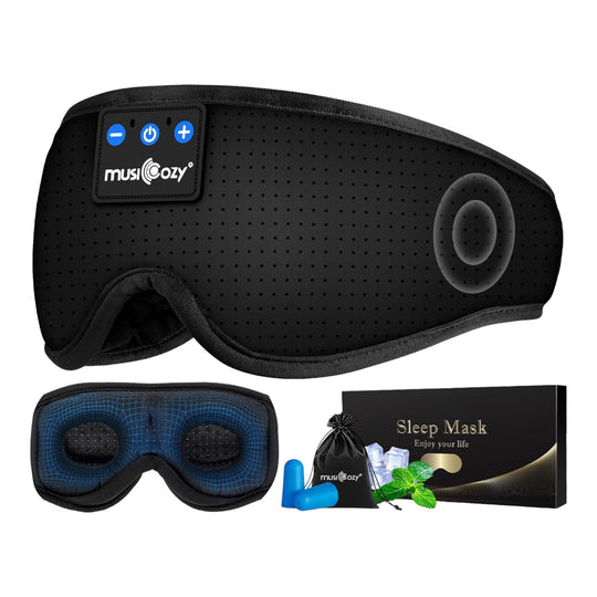 MUSICOZY - Auriculares 3D para dormir con diadema inalámbrica y Bluetooth