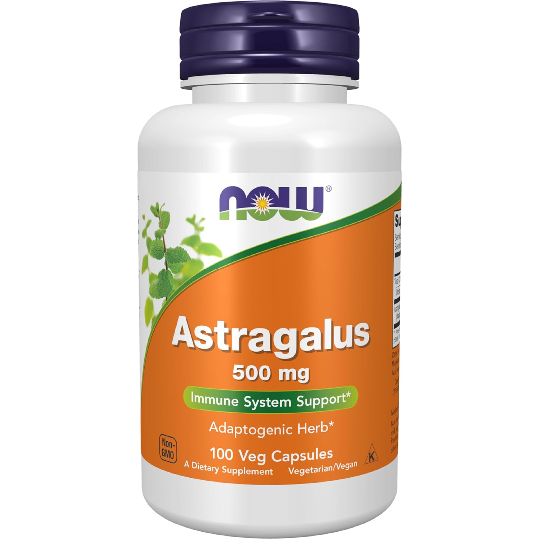NOW Astragalus 500 mg, 100 Capsules