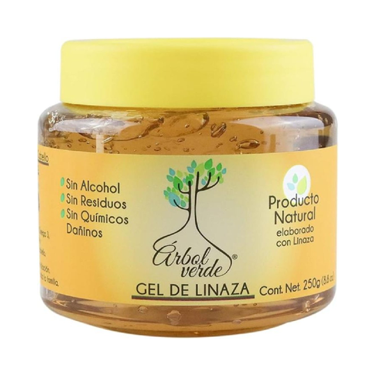 Gel fijador de cabello a base de Linaza Árbol Verde - 250 gr