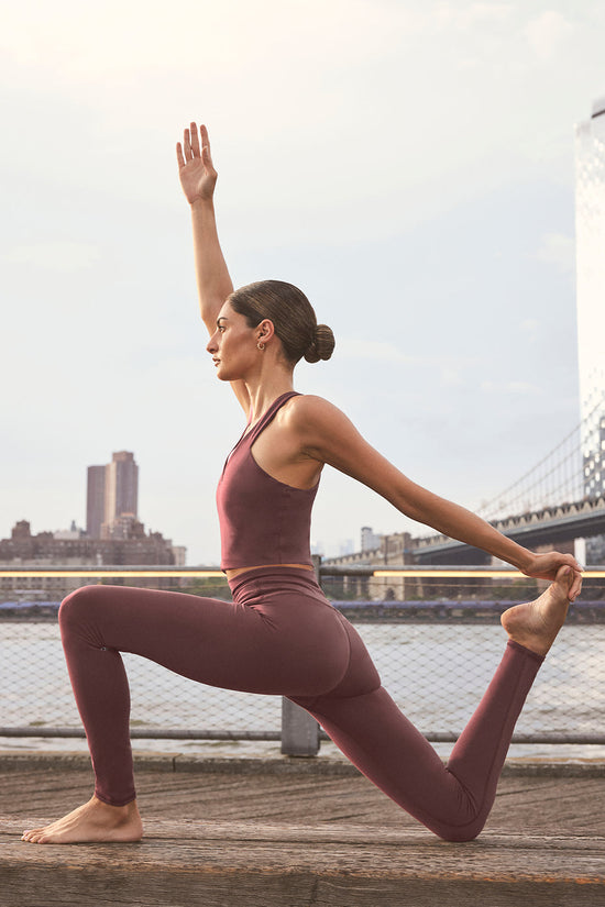 High-waist airbrush legging - Cherry cola