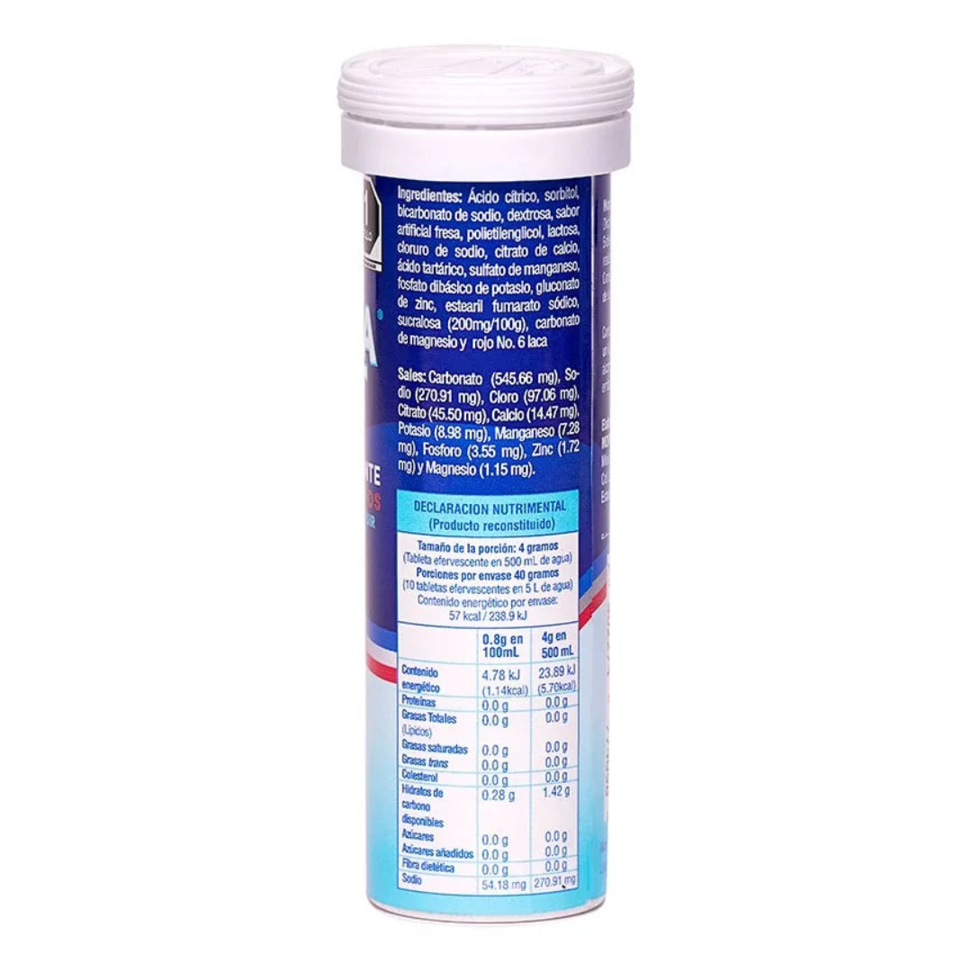 Hydrashot Electrolitos En Tabletas Efervescentes - Fresa - 10 Tab