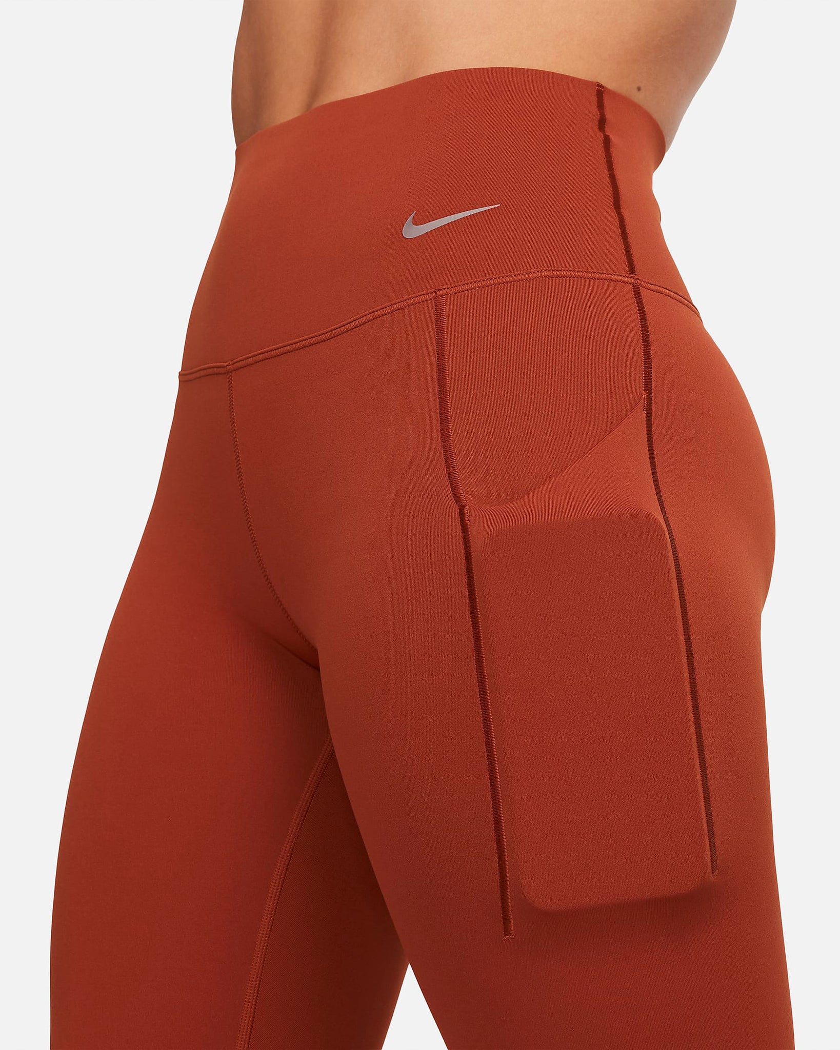 Nike Universa - Leggings de 7/8 de tiro alto y sujeción media con bolsillos para mujer