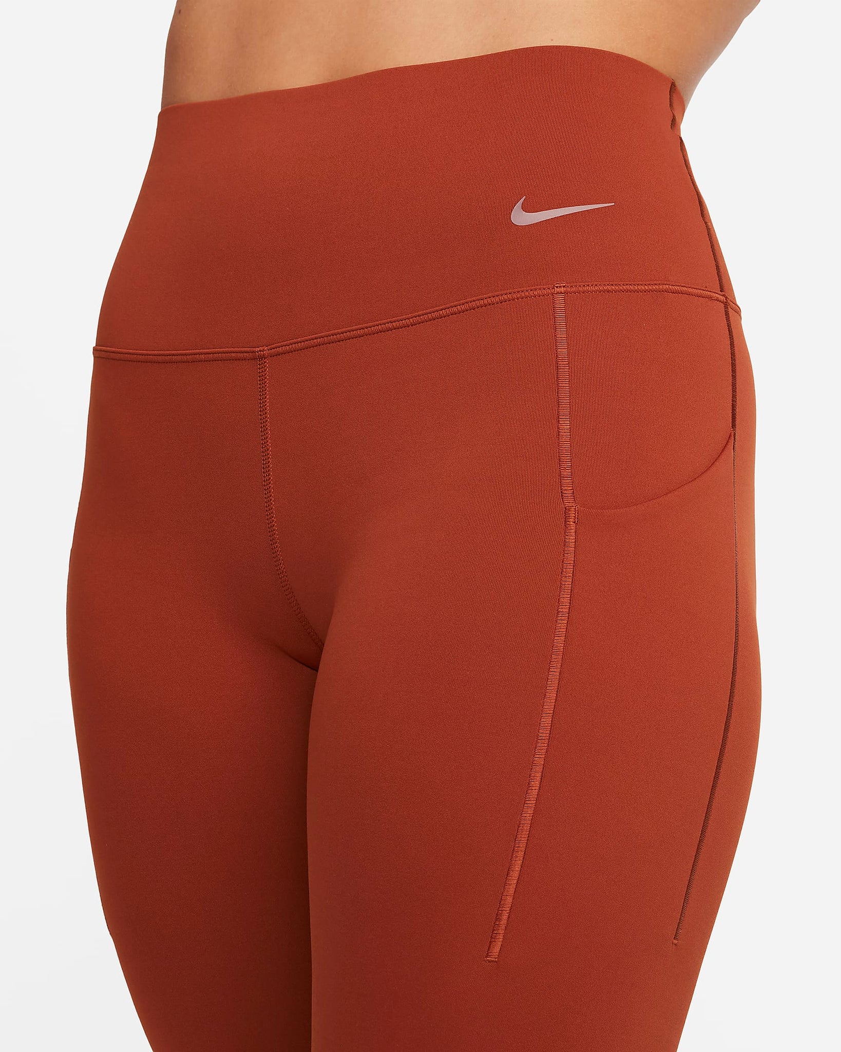 Nike Universa - Leggings de 7/8 de tiro alto y sujeción media con bolsillos para mujer