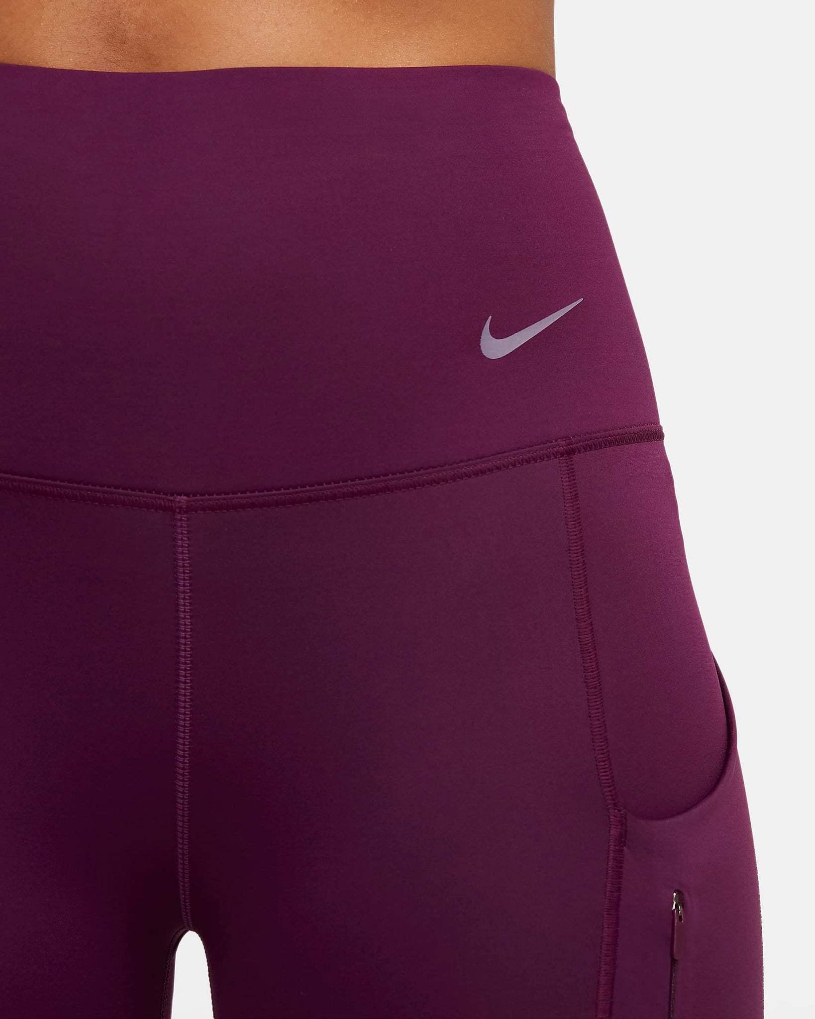 Nike Go - Leggings de tiro alto de 7/8 de sujeción firme con bolsillos para mujer