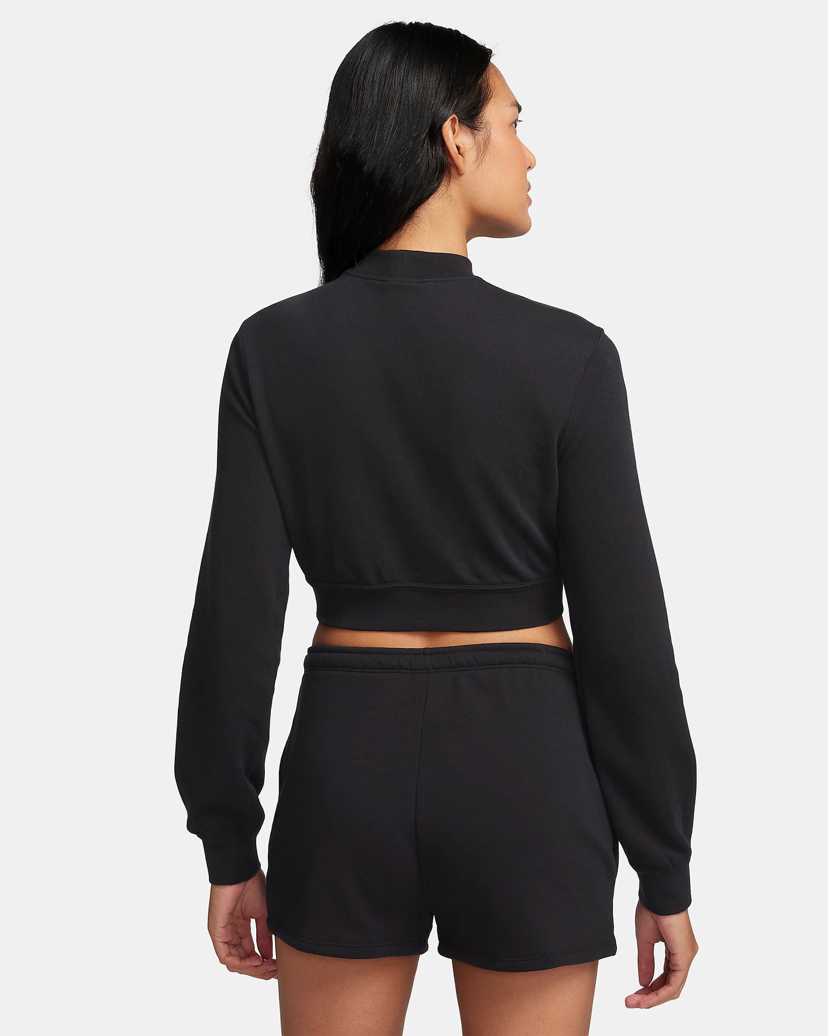 Nike Sportswear Chill Terry - Playera de cuello redondo de French Terry cropped para mujer