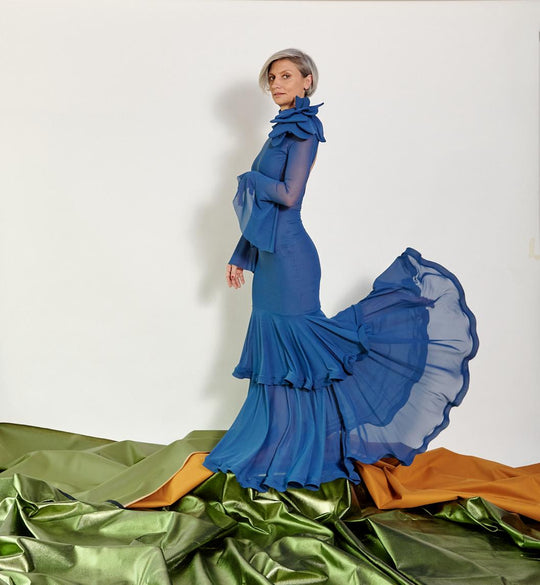 Vestido Rose Sin Flor - Indigo-blue