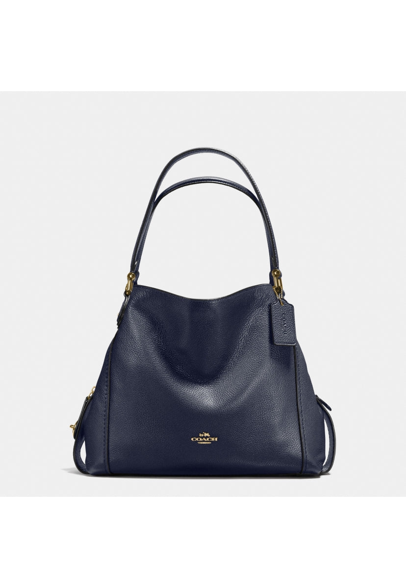 Edie Shoulder Bag 31 In Polished Pebble Leather