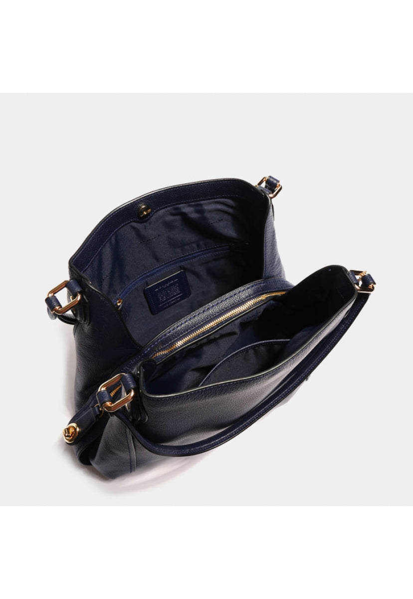 Edie Shoulder Bag 31 In Polished Pebble Leather
