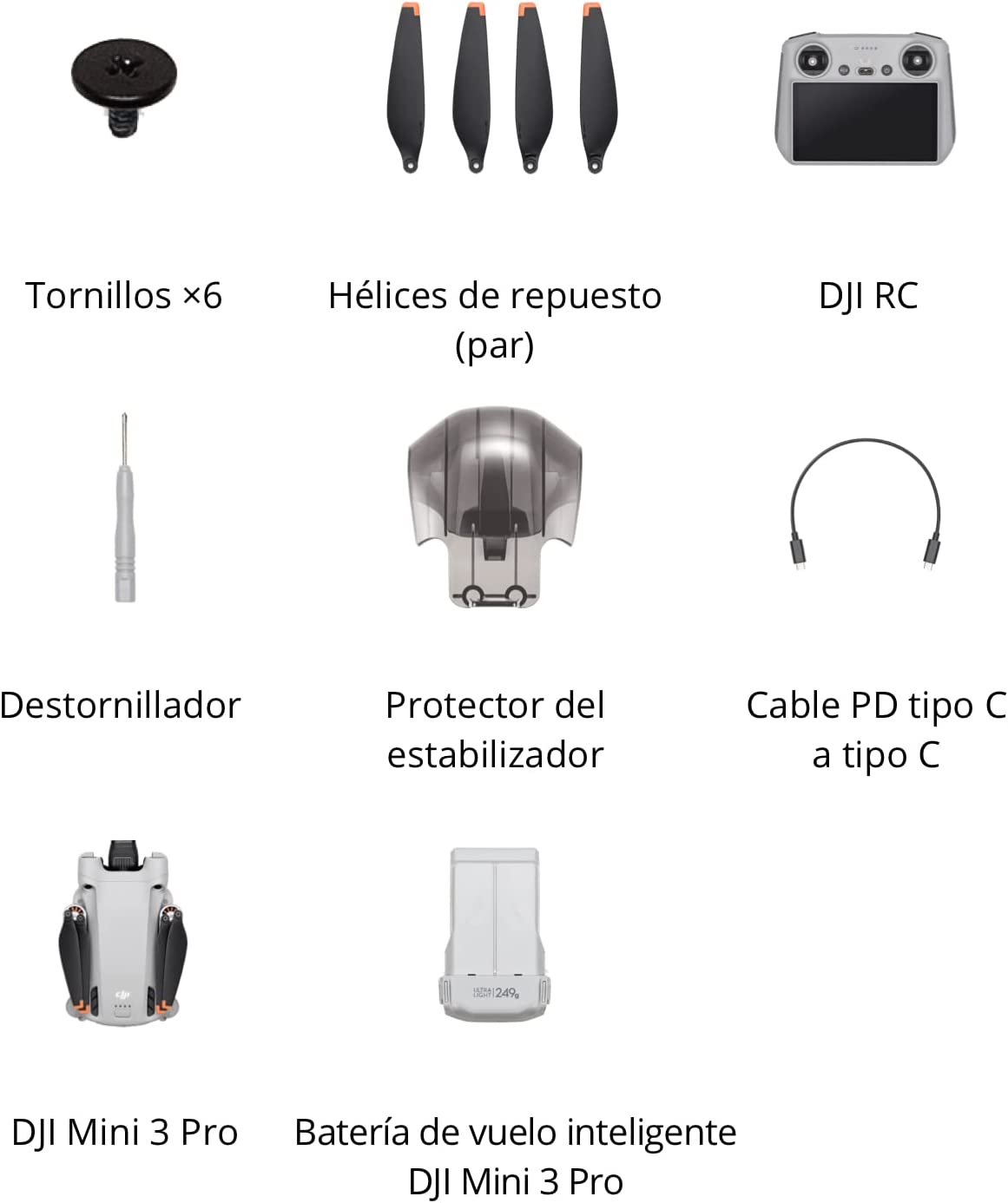 Mini 3 Pro (DJI RC), Dron ligero y plegable con vídeo 4K/60 fps, fotos de 48 MP, 34 min de tiempo de vuelo