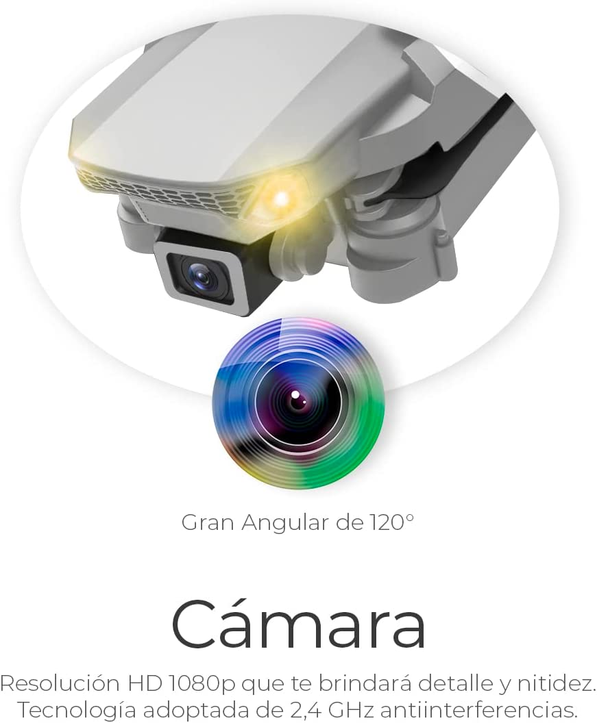 Mini Drone Con Cámara Cuadricoptero, Control Remoto Y Estuche