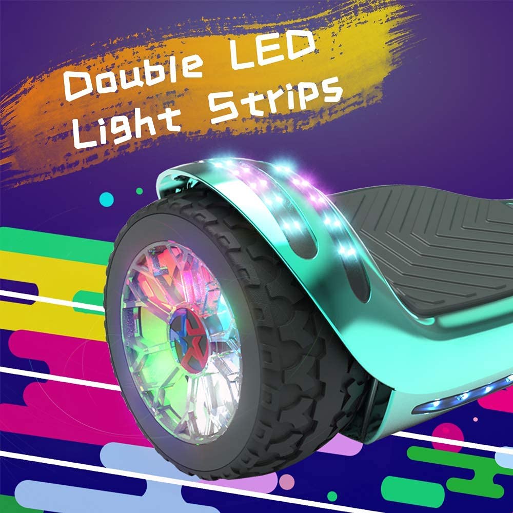 Hoverboard de llanta Ancha Tipo Todo Terreno, Auto Equilibrio, luz LED y Altavoz Bluetooth
