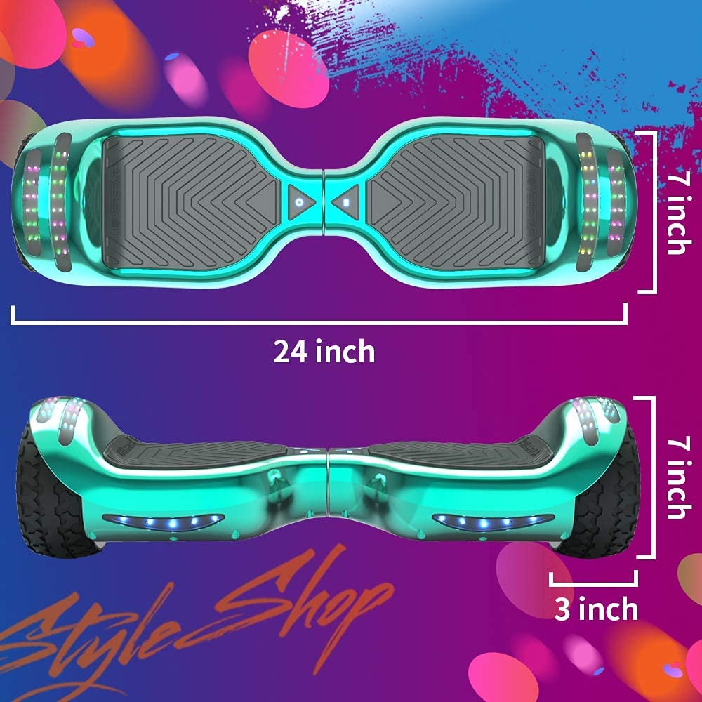 Hoverboard de llanta Ancha Tipo Todo Terreno, Auto Equilibrio, luz LED y Altavoz Bluetooth