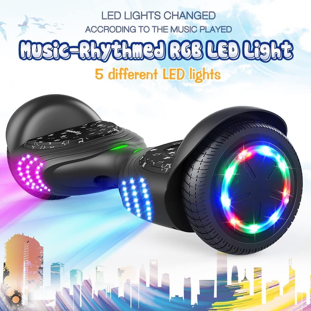 Hoverboard con bocina Bluetooth y luces LED autoequilibrante Scooter