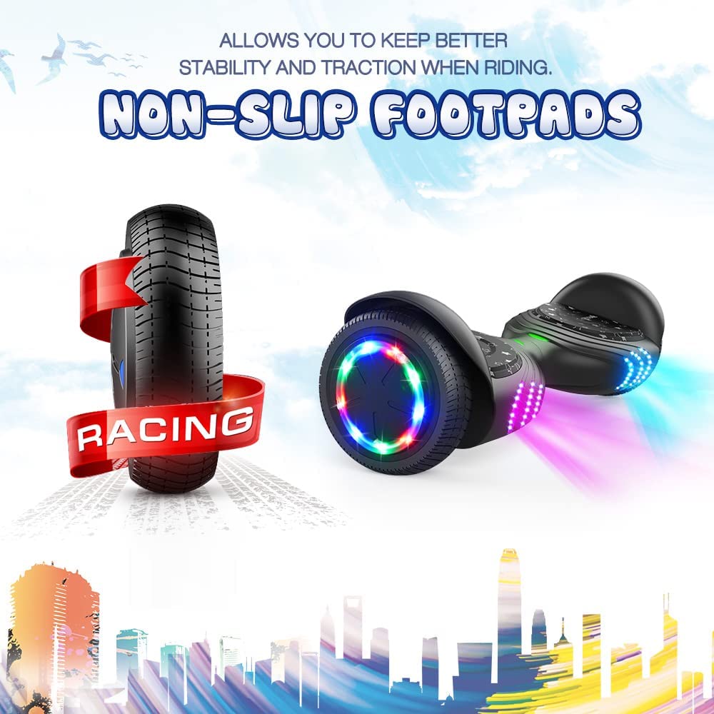 Hoverboard con bocina Bluetooth y luces LED autoequilibrante Scooter