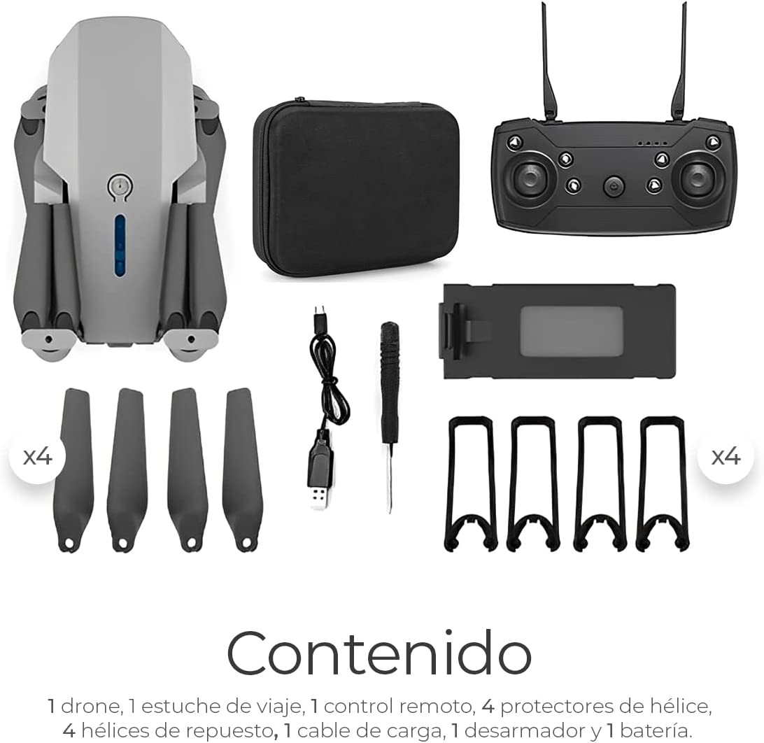 Mini Drone Con Cámara Cuadricoptero, Control Remoto Y Estuche