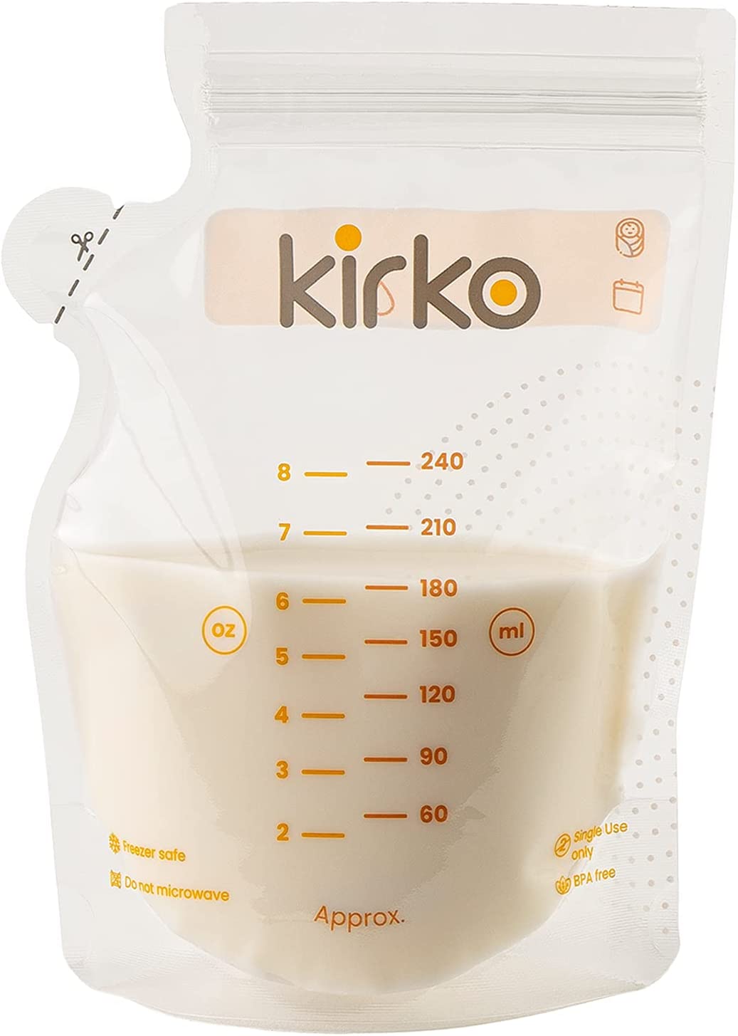 Bolsas Para Almacenar y Conservar Leche Materna marca Kirko