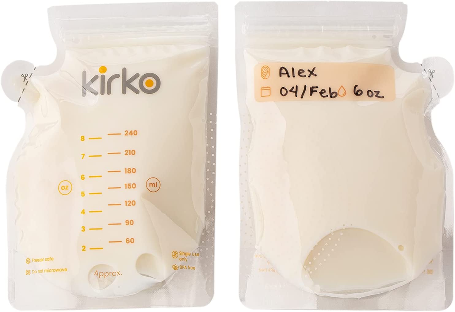 Bolsas Para Almacenar y Conservar Leche Materna marca Kirko