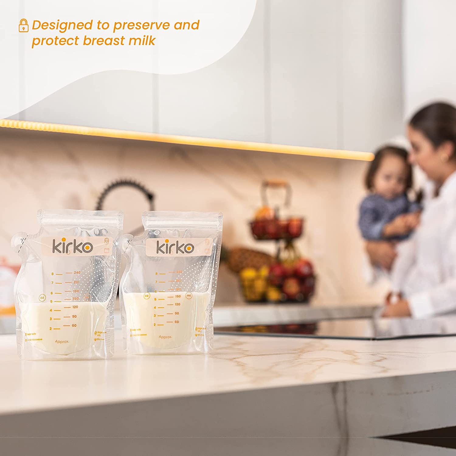 Bolsas Para Almacenar y Conservar Leche Materna marca Kirko