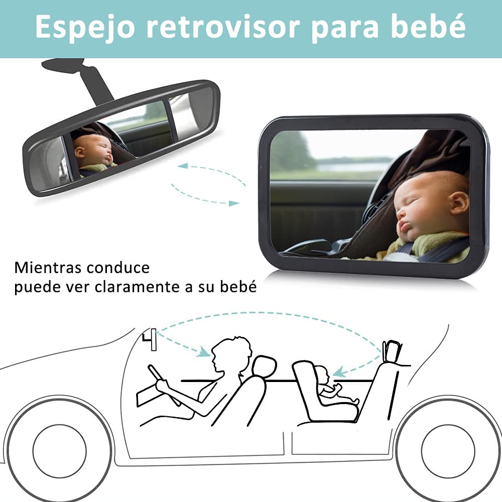 Espejo Retrovisor de Bebé para Auto,Rotación de 360 Grados VOICEPTT